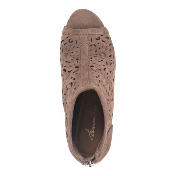 AMERICAN RAG Womens Beige Glia Round Toe Block Heel Leather Shootie 7 M - Picture 3 of 4